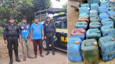 বসতবাড়িতে চোরাই ডিজেল-মবিলের মজুত, দুজনকে আটক