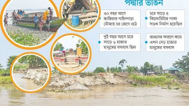 শরীয়তপুরের জাজিরায় নদীভাঙনে বিলীন হওয়ার পথে আলম খানকান্দি গ্রাম